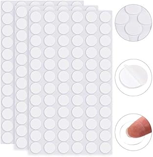 ADXCO 216 Pieces Transparent Putty Traceless Removable Double-Sided Adhesive Round Putty Multipurpose Tape Nano Gel Mat for Wood, Glass, Ceramic, Metal, Plastic, Diameter 20 mm,Green,White