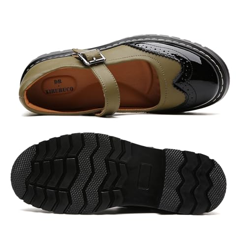 Image of Mary Jane Shoes Women Platform Non-Slip Casual Dress Shoes | Round Toe Ankle Strap Comfort Classics Oxfords Work Mary Jane Office School Shoes