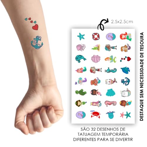 Tatuagem Temporária Infantil Sereia | Kit Festa 32-031