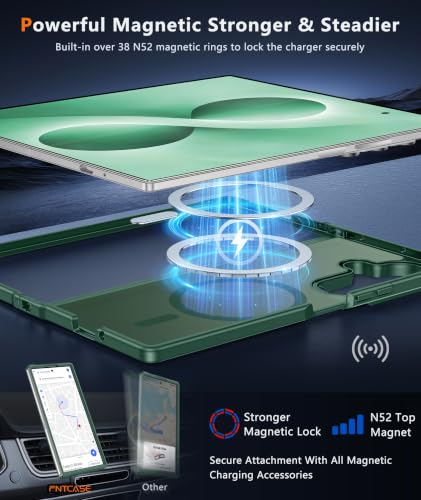 Image of FNTCASE for Samsung Galaxy Z Fold 8 Ultra / Z Fold 7 Case, Fit for Magsafe | Screen Protector, Translucent Matte, 18FT Military Grade Drop Protection, Shockproof Protective Phone Cover, Green