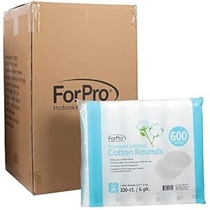 ForPro Premium Stitched Cotton Rounds (7200-Count), 100% Pure Cotton Pads for Removing Makeup, Nail Polish and Cleansing Face, Pack of 72-100 Cotton Rounds