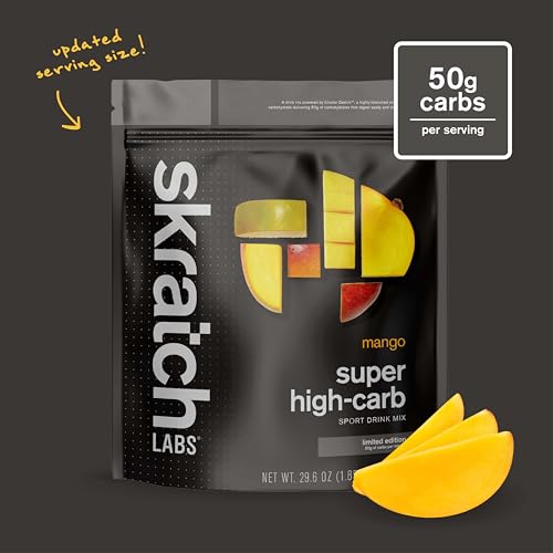 Image of Skratch Labs Super High-Carb Hydration Powder | Carbohydrate Powder with Cluster Dextrin and Electrolytes | Endurance Energy Drink | Mango 16 Servings | Non-GMO, Gluten Free, Vegan, Kosher