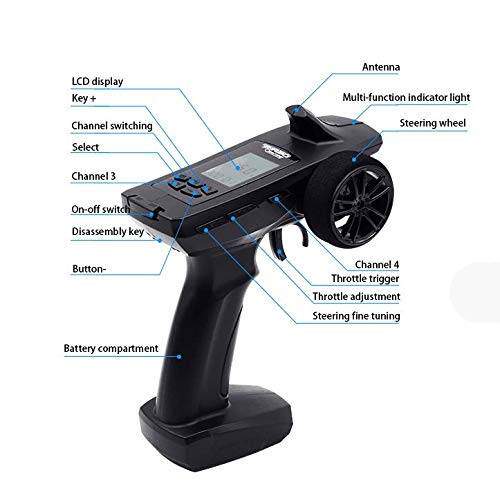 Turbo Racing 91804G 2.4Ghz 4Ch Radio Transmitter Lcd Display Remote Controller With Receiver For Rc Car Boat #TOP2