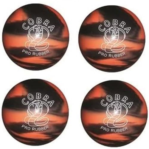 EPCO Candlepin Bowling Balls - Cobra Pro Rubber - Orange & Black (4 1/2 inch- 2lbs. 6oz.) 4 Balls