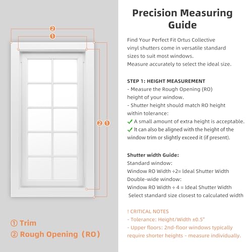 Ortus Collective Exterior Window Shutters - Weather-Resistant Polypropylene, Easy DIY Install - Rustic Panel Shutters for Windows Outside, Vinyl, Brick, 14.5"W*25" H, Black