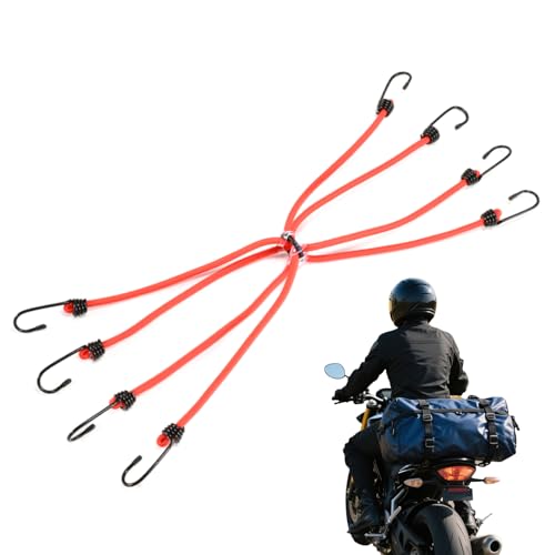 Lunaobrik Cuerda de correa tensora: cuerdas de fijación elásticas antideslizantes para motocicletas, ajustables 8 direcciones antideslizante motocicleta cable de seguridad adecuado para deportes al