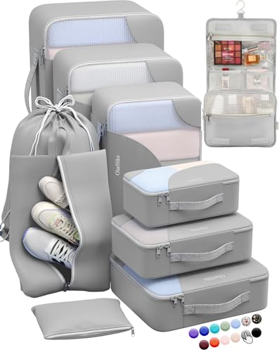 Image of OlarHike Packing Cubes for Travel,10 Set,Gray