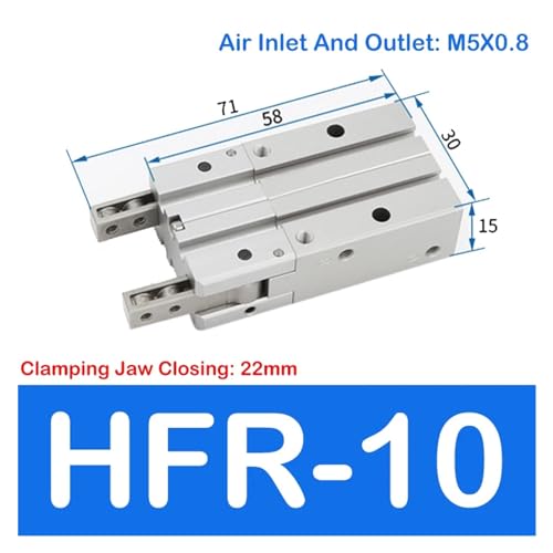 Pinza neumática angular HFR10 con apertura total de 180 grados 3