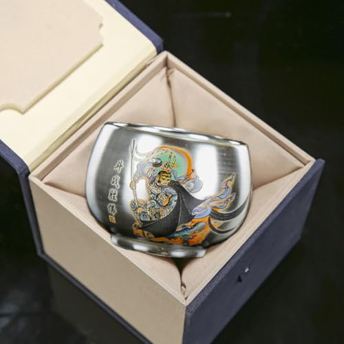 Taza de té de plata 999 hecha a mano, vaso grande de lujo con diseño del Rey Mono Sun Wukong
