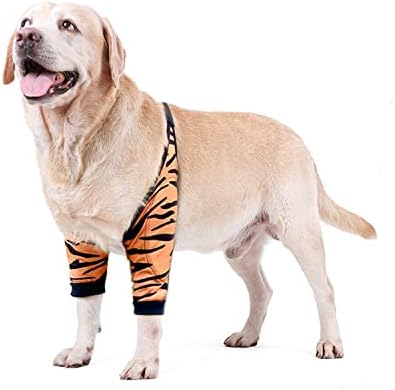 Blue Dream Island Dog Front Leg Braces Recovery Sleeve, Pet Knee Brace Wounds Protector for Medium Large Dog_3XL(Black)