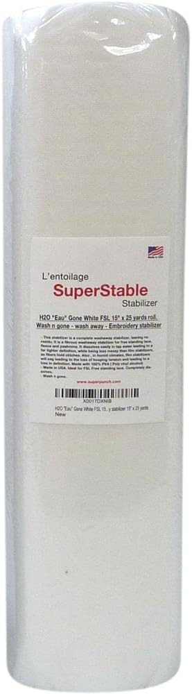 Superpunch H2O Eau Gone Wash Away Stabilizer, 15 in x 25 yd