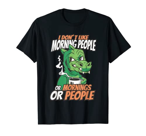 I Dont Like Morning People T-Rex Comic Coffee Morning People T-Shirt