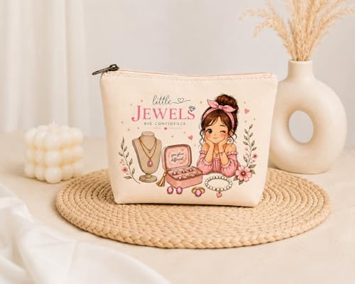 Image of DRUDRAYA Canvas Jewellery Pouch | Printed Jewellery Storage Zipper Bag | Portable & Spacious Organizer Pouch | Perfect for Hiking, Travel, Camping, Home (Pack of 3)
