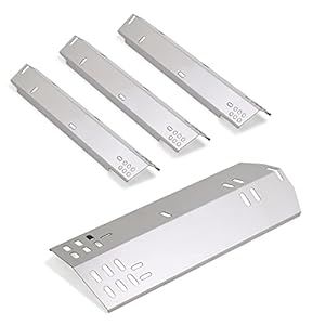 BTCDR Heat Plate Tent Shield Replacement for Dyna-Glo DGH450CRP, Grill Heat Shield for Dyna-Glo 4 Burner Grill Gas Models, Stainless Steel Burner Cover, 4 Pack