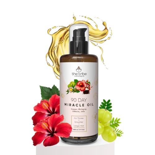 The Tribe Concepts 90 Day Miracle Hair Growth Oil, Anti Hairfall for Breakage, Hair Fall Control contains Bhringraj, Hibiscus & Amla Oil For Hair, 100% Chemical Free & Natural - 200 ml
