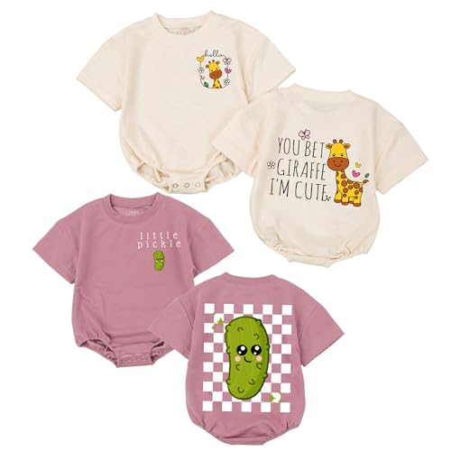 Little Pickle Baby Romper - Newborn Pickle Boy Girl Outfit Vegan Infant Sweatshirt Vegetable Clothes Shower Gift