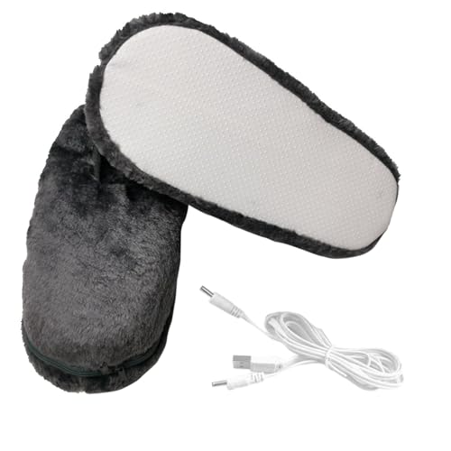 Chaussures chauffantes électriques en peluche douce et chaude