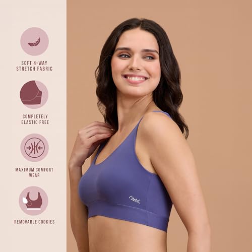 Image of NYKD By Nykaa Padded Non-Wired Transparent Back Bra with Free Transparent Shoulder Straps - NYB373