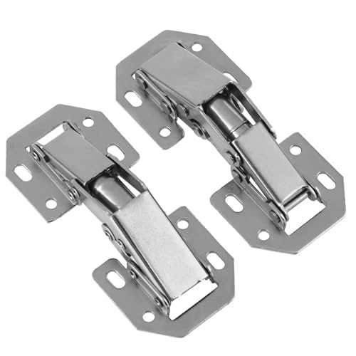 Bisagras de 4 pulgadas de 90 grados sin orificios for puertas de armarios y armarios con tornillos, herrajes for muebles, 4/8/10 piezas(4Pcs)