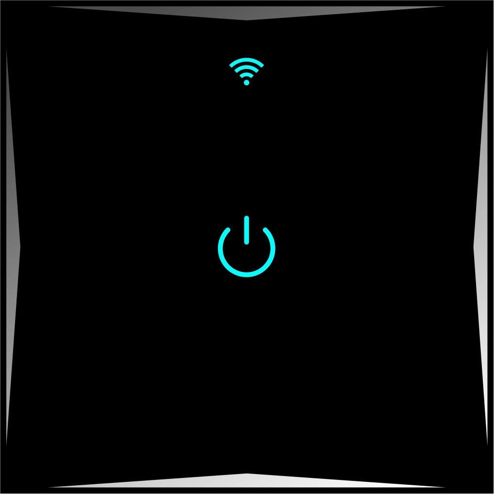 Smart Lichtschalter 1 Fach Schwarz WLAN APP Touch Google Home Amazon Alexa HL01-12 (5)