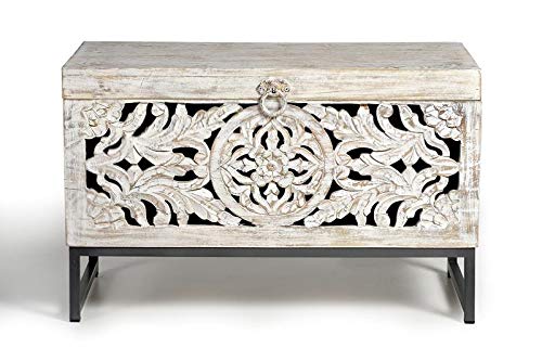 GINER Y COLOMER Baúles Decorativos - Baúl Madera Mango/Hierro (80x40x50)