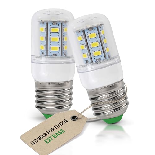 AMPUX 2PCS for Frigidaire Light Bulb Replacement KEI D34L Refrigerator Bulb LED Refrigerator Light Bulb AC100-265V 3.5W Light Bulbs for Kenmore KEL 3418L Home Improvement E27 Base NOT E17&E12 Base