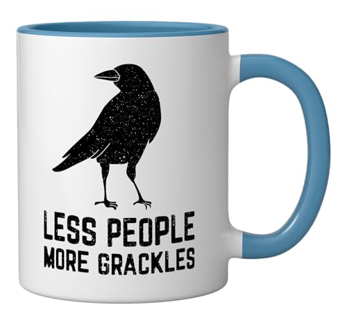 Taza de cerámica diseño Blackbird Grackle Blue/White 11oz miniatura 2