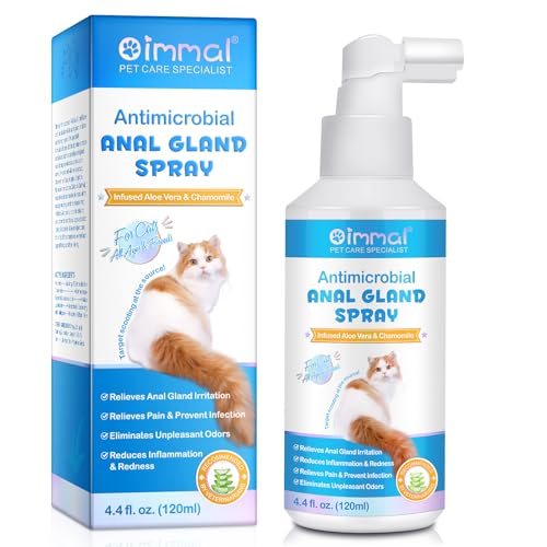Spray Glándula Anal 120Ml, Spray Antimicrobiano Glándula Anal, Alivia La Irritación De La Glándula Anal, Detiene El Picor, Elimina El Olor, Previene Infecciones, Aloe Vera Y Manzanilla (1pcs, Gatos)
