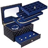 Ruri Tsuki 宝石箱 大容量 ，誕生日プレゼント,ジュエリーボックス,アクセサリーケース,アクセサリー 収納,アクセサリースタンド,ネックレス 収納,アクセサリーボックス,アクセサリーケース 携帯用,宝石,イヤリング 収納