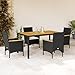 Festnight Rattan Gartenmöbel Set 4 Personen Terrassenmöbel Außen Gartenmöbel Set 4 Stühle mit Tisch Sitzgruppe Outdoor Gartentisch mit Stühlen Set Garten Essgruppe Gartengarnitur