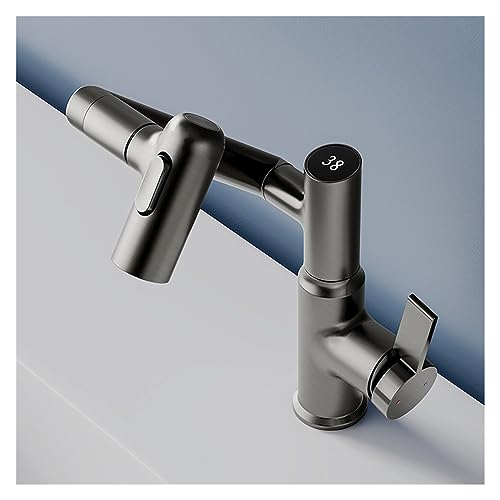 Grifo de lavabo giratorio para agua fría y caliente en color blanco moderno
