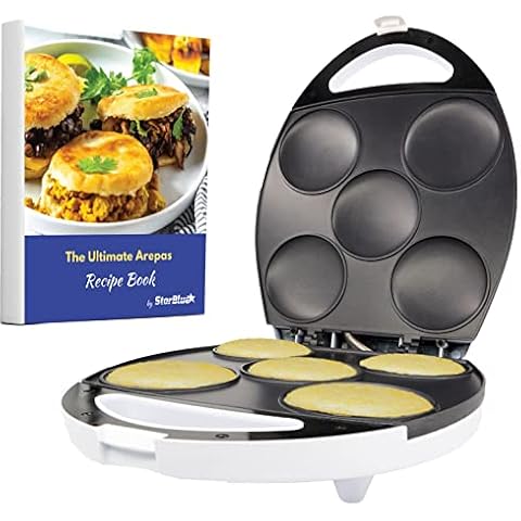 Electric Arepa Maker and Mini Pancake Maker by StarBlue with FREE Arepa Recipes eBook - Quick and making 5 Venezuela and Colombia styles Arepas in 6 minutes AC 120V 60Hz 1200W Cover