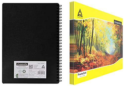 Image of Classmate Drawing Book - Unruled & Classmate Pulse 6 Subject Notebook - Single Line