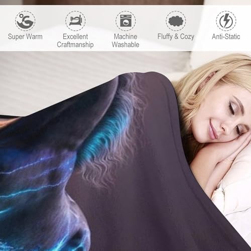 Couverture moelleuse hypoallergénique contre le froid - Plaid cheval respirant