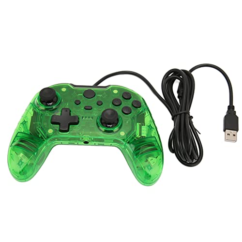 Diyeeni Wired Controller for Xbox, RGB Game Controller with Dual Vibration, for Xbox One for Xbox One Slim for Xbox Series Slim for Xbox Series X for Xbox Elite (Transparent Green)