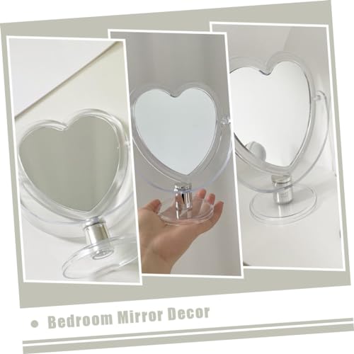 Espejo de maquillaje acrílico en forma de corazón miniatura 2