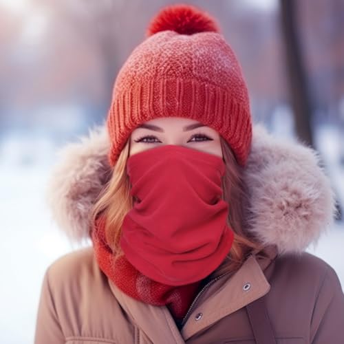 Winter Neck Warmer Gaiter Fleece Windproof Face Mask Cover Cold Weather Scarf for Men & Women Neck Gaiter Mask (Light Blue)4