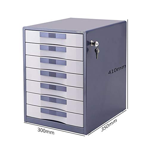 Armario de oficina de metal azul con 5 estantes y cerradura 3