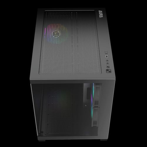 Image of GAMDIAS Aura GC10m V2 Argb Micro-Tower Computer Case /Gaming Cabinet | Supports Micro-ATX, Mini-ITX | Pre Installed Side 2 x 120mm RGB /Rear: 1 x 120mm RGB Fan | Black
