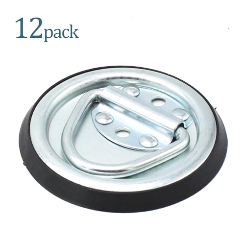 X-Haibei 12 Pack Heavy Duty D Rings Tie Down Anchor Floor Flush Surface Mount 1200 LBS with 4 Inch Bases for Cargo Trailers Trucks RV Campers Vans Boats by X-Haibei - Used condition - Image 3