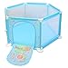 deAO Parque de Juegos Infantil Corralito para Bebé Incluye Bolas de Colores (Hexagonal Azul)