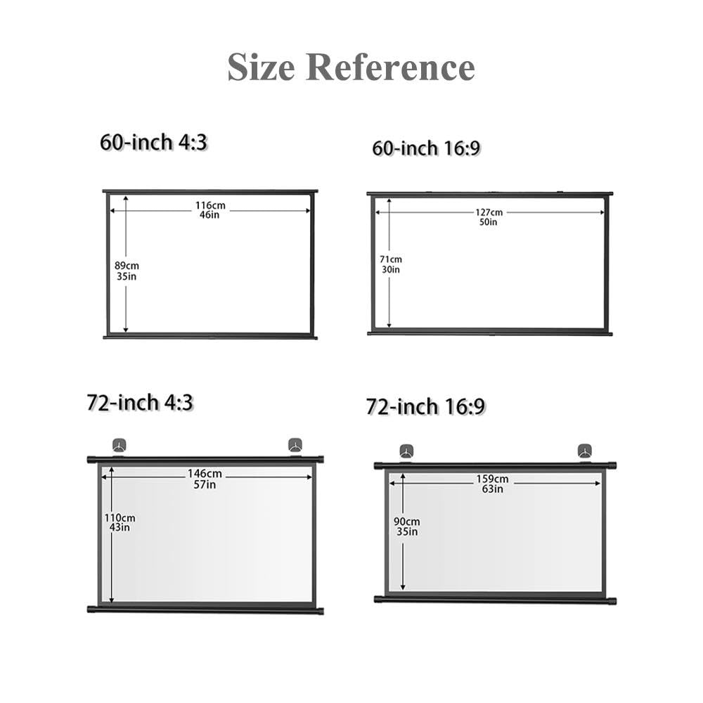 Schermo Per Proiettore Portatile 50" 72" Telo Proiettore Home Theater