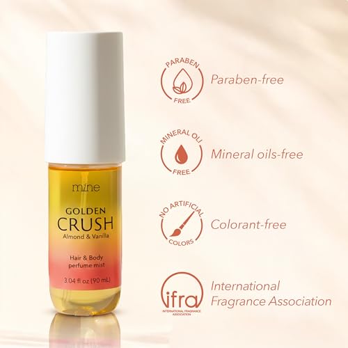Image of Golden Crush Hair & Body Mist - Warm Gourmand Vanilla, Pistachio & Salted Caramel | Alcohol-Free, Hair-Safe - 3.04 oz