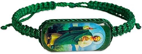 San Judas Bracelet, Saint Jude Green Adjustable Reversible Bracelet For Men Women Kids,Mexican Thread Bracelets Pulsera De San Judas Tadeo Chain