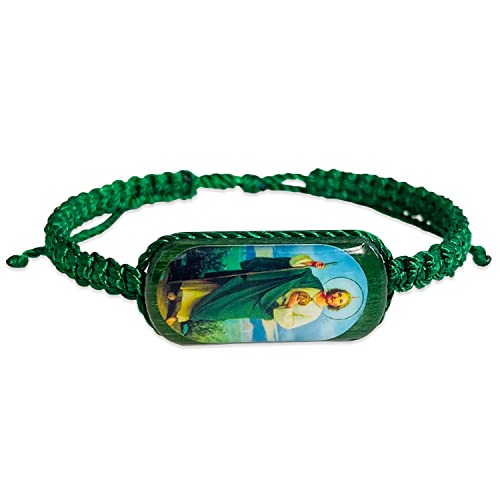 San Judas Bracelet,Green Adjustable St Jude Bracelet For Men Women,Mexican Bracelets Pulsera De San Judas Tadeo,Saint Jude Chain Medalla De San Judas Tadeo Regalos Cristianos Para Hombre y Mujer