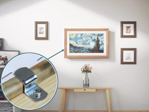 Image of 60 pcs Canvas Offset Clips for Picture Framing with Screws Framing Mirror Clips Kit (20 pcs Each of 1 /8 inch,1 /4 inch,1 /2 inch )