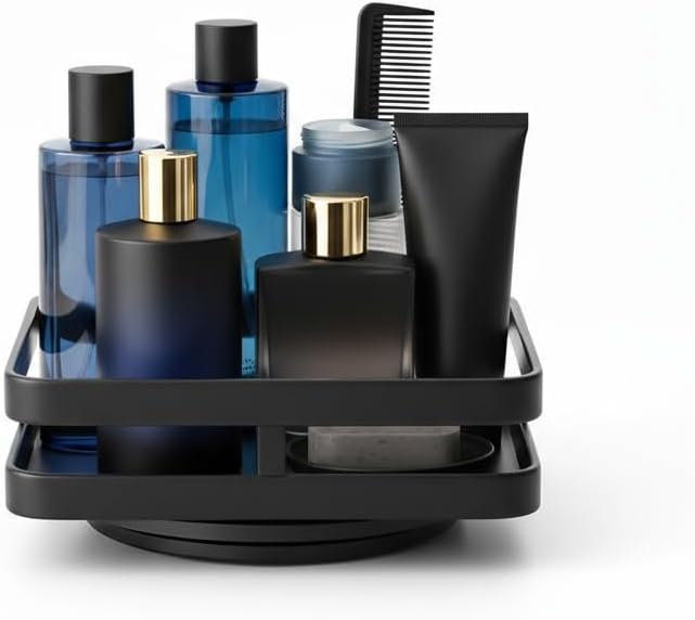 Cologne Organizer for Men – Modern Perfume Organizer and Bathroom Vanity Storage Tray for Cologne, Perfume, Skincare & Grooming Essentials – Stylish Dresser & Countertop Organizer, Great Gift for Men