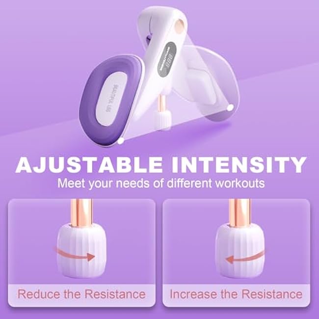 Thigh Hip Trainer for Beginner, Thigh Trainer, Pelvic Floor Strengthener with Built-in Smart Counter, Postpartum Rehabilitation Equipment, Portable Home Gym for Adduction Training