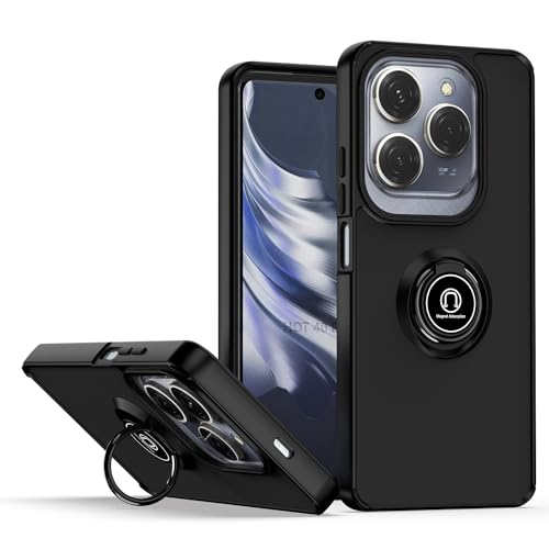 Jiajihua Compatible with Infinix Hot 50i 4G Bracket Phone Case,Compatible with Infinix Smart 9 4G X6532 [Car Mount Magnetic Stand] [PC+TPU] Anti-Drop Black