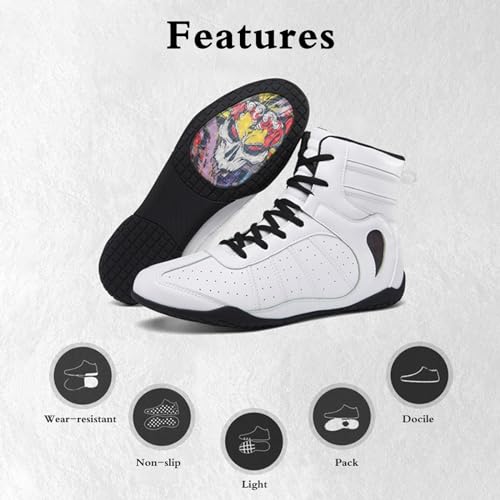 Zeihyeurus Botas Boxeo Mujer,Zapatillas De Deporte Boxeo,Zapatillas De Boxeo De Lucha,Flexibles,Resistente Al Desgaste,Ligero Antideslizante,con Malla Transpirable,para Entrenamiento Artes Marciales - imagen 4